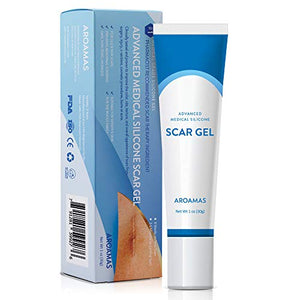 Aroamas Silicone Scar Gel, 30g, Silicone Scar Gel for Surgical Scars, for Face, Scar Gel with Silicone for Keloids, C-Section, Cosmetic Procedures, Burns, Injuries