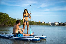Load image into Gallery viewer, Boardworks Lūnr Inflatable Stand-Up Paddle Board (iSUP) | SUP Package Includes Three Piece Paddle, Carry Bag, Leash, Phone Case and Pump (SUP) Complete Kit | 10’5”, Blue/White
