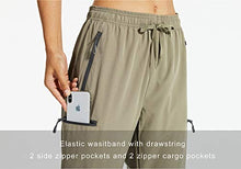 Load image into Gallery viewer, Libin Women's Quick Dry Hiking Capri Pants Lightweight Cargo Cropped Pants Water Resistant Outdoor Casual, Khaki XL
