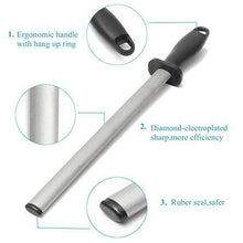 Load image into Gallery viewer, Kota Japan 12 in. Diamond Carbon Steel Professional Knife Sharpener Rod | Kitchen, Home or Hunting | Master Chef, Hunter or Home Gourmet Blade Sharpening Rod or Stick
