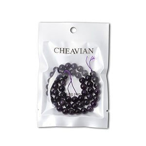 CHEAVIAN 45PCS 8mm Natural Amethyst Gemstone Round Loose Beads Crystal Energy Stone Healing Power for Jewelry Making 1 Strand 15"