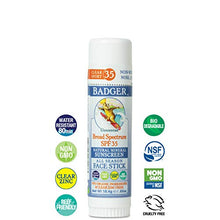 Load image into Gallery viewer, Badger - SPF 30 Baby Sunscreen Cream with Zinc Oxide, 2.9 fl oz &amp; SPF 35 Clear Zinc Sport Sunscreen Stick, Unscented, 0.65 oz
