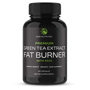 Nobi Nutrition Green Tea Fat Burner - Green Tea Extract Supplement with EGCG - Diet Pills, Appetite Suppressant, Metabolism & Thermogenesis Booster - Healthy Weight Loss for Women & Men (60 ct)