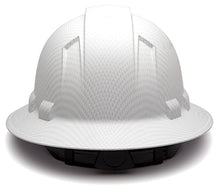 Load image into Gallery viewer, Pyramex Ridgeline Full Brim Hard Hat, 4-Point Ratchet Suspension, Matte White Graphite Pattern
