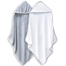 Load image into Gallery viewer, 2 Pack Premium Bamboo Baby Bath Towel - Ultra Absorbent - Ultra Soft Hooded Towels for Babies,Toddler,Infant - Newborn Essential -Perfect Baby Registry Gifts for Boy Girl

