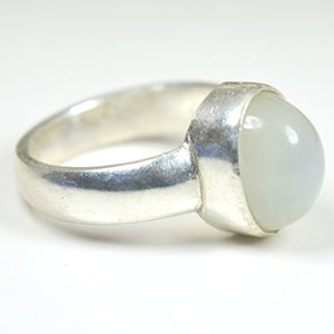 Jewelryonclick Natural Moonstone Silver Rings for Men 5 Carat Gemstones June Astrology Birthstone in Size 12