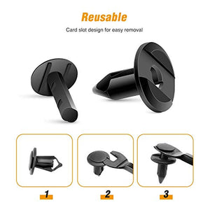 GOOACC Nylon Bumper Fastener Rivet Clips Car Door Clip Panel Audio Video Dashboard Dismantle Kits Installer Pry Tool (40PCS Fastener Rivet Clips)