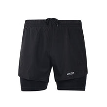 Load image into Gallery viewer, Lixada Men&#39;s 2-in-1 Running Shorts Quick Drying Breathable Active Training Exercise Jogging Cycling Shorts Blue
