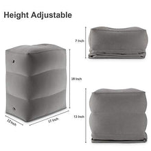 Load image into Gallery viewer, Inflatable Travel Foot Rest Pillow | Kids Airplane Bed | Adjustable Height Leg Pillow | Make a Flat Bed for Kids and Toddlers | Great for Airplane, Train, car（Grey, 2 Pack）
