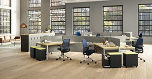 Steelcase Series 1 Office Desk Chair: 4 Way Ajustable Arms - Standard Carpet Casters - Black Frame and Base - 3D Microknit Back - Graphite