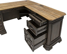 Load image into Gallery viewer, Martin Furniture IMSA684R-KIT Executve L-Desk &amp; Return with Solid Wood Plank Tops, Fully Assembled, Brown
