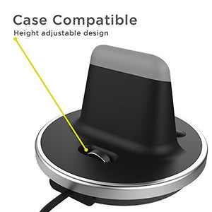 Encased iPhone Webcam Phone Mount - Apple MFi Certified, Adjustable Lightning Desktop Dock (Charge + Sync Compatible) for iPhone 7/8 Plus X XR XS Max, iPhone 11 Pro/Max (Aluminum/Black)