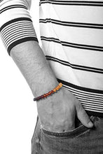 Load image into Gallery viewer, AMBERAGE Natural Baltic Amber Bracelet for Adults (Women/Men) - Hand Made from Raw-Unpolished/Certified Baltic Amber Beads(6 Colors) (7, Raw-Unpolished Rainbow)

