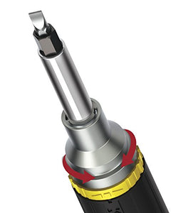 Ratcheting Screwdriver & Nut Driver, Multi-Bit, Cushion Grip Handle Klein Tools 32558, Yellow/Black