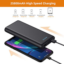 Load image into Gallery viewer, Portable Charger Power Bank 25800mAh Huge Capacity External Battery Pack Dual Output Port with LED Status Indicator Power Bank for iPhone, Samsung Galaxy, Android Phone,Tablet &amp; etc（Black）
