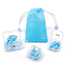 Load image into Gallery viewer, ANBOW Ear Plugs for Sleeping Noise Cancelling. Reusable Silicone Earplugs. Custom Fit - Noise Reduction for Sleeping, Concerts, Work &amp; Swimming. Adjustable to Ear Size. 3 Pairs + Travel Pouch
