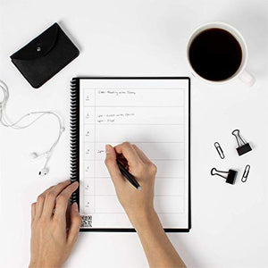 Rocketbook Fusion Smart Reusable Notebook - Calendar, To-Do Lists, and Note Template Pages with 1 Pilot Frixion Pen & 1 Microfiber Cloth Included - Infinity Black Cover, Letter Size (8.5" x 11")