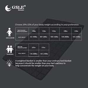 GSLE Weighted Blanket (Grey, 48"x72" Twin Size 12 lbs), Hypoallergenic Cozy Heavy Blanket - Say Goodbye to Restlessness, Usher in a Era of Peace and Fresh Sleep