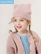 Load image into Gallery viewer, accsa Toddler Kid Girls Christmas Halloween Winter Fluffy Cat Ear Beanie Hat Pink 3-6Y
