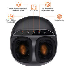 Load image into Gallery viewer, RENPHO Foot Massager Machine with Heat, Shiatsu Deep Kneading, Squeeze, Relieve Foot Discomforts from Plantar Fasciitis, Fits feet up to Men Size 12
