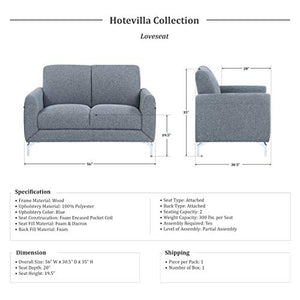 Lexicon Hotevilla 3-Piece Sofa Set, Blue