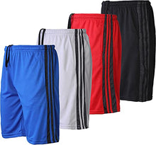 Load image into Gallery viewer, Active Club Men&#39;s Athletic Gym Shorts with Pockets - Quick Dry Running Workout Training Basketball Shorts - 4 Pack (4 Pack SM109-2, Large, l)
