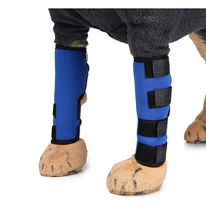 Alician 1 Pair Dogs Care Kneepad Leggings Pet Protector Surgery Injury Protective Cover  Blue S