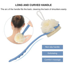 Load image into Gallery viewer, SetSail 2 Pack Shower Body Brush with Bristles and Loofah &amp; Hair Scalp Massager Shampoo Brush, Long Handle Back Scrubber for Shower, Soft Silicone Hair Scalp Scrubber, Dry and Wet Hair Brush
