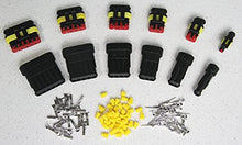 Load image into Gallery viewer, IEUYO 1/2/3/4/5/6 Pin Way Waterproof Electrical Connector kit 1.5mm Series Terminals Water Resistend Connectors Quick Locking Wire Harness Sockets 6sizes/12sets

