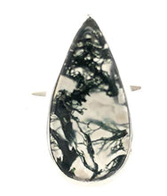 Load image into Gallery viewer, Natural Green Moss Agate 925 Solid Sterling Silver Ring Size 6
