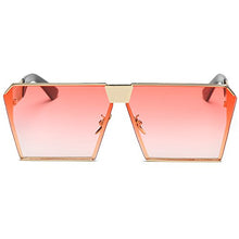 Load image into Gallery viewer, LKEYE - Unique Oversize Shield Vintage Square Sunglasses LK1705 Gold Frame/Gradient Red Lens
