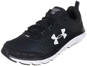 Under Armour mens Charged Assert 8 Running Shoe, Black/White, 11 US