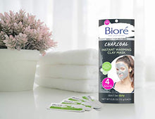 Load image into Gallery viewer, Bioré Charcoal Instantly Warming Clay Facial Mask for Oily Skin, with Natural Charcoal, Cleanse Clogged Pores, Dermatologist Tested, Non-Comedogenic, Oil Free,1 Pack (4 Count)
