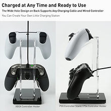 Load image into Gallery viewer, OAPRIRE Universal Dual Controller Holder for PS4 PS5 Xbox ONE Switch, Controller Stand Gaming Accessories, Build Your Game Fortresses (Crystal Black)
