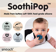 Load image into Gallery viewer, SMOOCH Pacifier Teething Toys for Babies 6-12 Months - Silicone Baby Teether Toy - Soothe Infant Sore Gums - Soft &amp; Safe Hands-Free Freezable Teething Relief - Honeycomb Bubble Bump (Blue)
