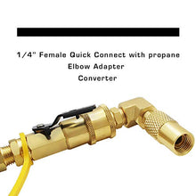 Load image into Gallery viewer, MCAMPAS 12FT 1/4&quot; Quick Connect Fittings Propane Hose with Elbow Adapter Converter for 17&quot; and 22&quot; Blackstone Tabletop Camper Grill Hook Up RV Motorhomes
