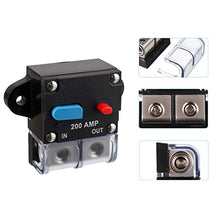 Load image into Gallery viewer, EPLZON 200A Circuit Breaker Resettable Circuit Breaker 200 amp Self Recovery Circuit Breaker Manual Reset Button for Car Audio and Amps Protection
