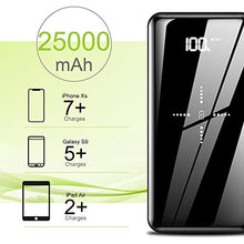 Load image into Gallery viewer, Wireless Portable Charger Power Bank 25000mAh - High Capacity with LCD Digital Display,3 USB Output &amp; Dual Input External Battery Pack Compatible with Smart Phones,Android Phone,Tablet and More
