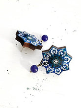 Load image into Gallery viewer, SETAREH stud earrings - star shaped - Persian tile
