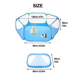 Amakunft Small Animals C&C Cage Tent, Breathable & Transparent Pet Playpen Pop Open Outdoor/Indoor Exercise Fence, Portable Yard Fence for Guinea Pig, Rabbits, Hamster, Chinchillas and Hedgehogs