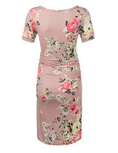 Load image into Gallery viewer, Floral Fitted Baby Shower Dresses for Pregnant Women Pink XL
