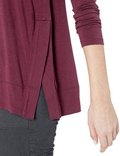 Load image into Gallery viewer, Amazon Brand - Daily Ritual Women's Soft Rayon Jersey Crew Neck Long Sleeve Split-Hem Tunic, Fig, Large
