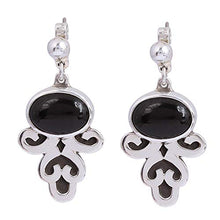 Load image into Gallery viewer, NOVICA Obsidian .925 Sterling Silver Dangle Earrings, Sophisticated Mystique&#39;
