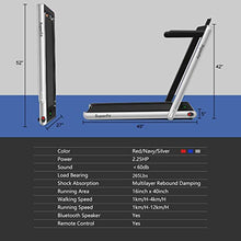 Load image into Gallery viewer, Goplus 2 in 1 Folding Treadmill, 2.25HP Under Desk Electric Treadmill, Installation-Free, with Bluetooth Speaker, Remote Control and LED Display, Walking Jogging Machine for Home/Office Use (Silver)
