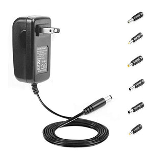 HKY 9V 2.5A Universal Charger, AC to DC, 2.1mmX5.5mm (5.5x2.5/2.5x0.7/3.5x1.35/4.0x1.7/4.8x1.7/5.5x1.7mm) Barrel Plug, AC 100-240V Converter Adapter DC 9V 2.5A(0.5A,1A,1.5A,2A) Power Supply Cord