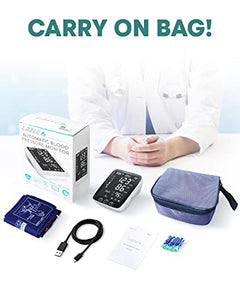 All New 2022 LAZLE Blood Pressure Monitor - Automatic Upper Arm Machine & Accurate Adjustable Digital BP Cuff Kit - Largest Backlit Display - 200 Sets Memory, Includes Batteries, Carrying Case