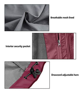 Little Donkey Andy Women’s Waterproof Rain Jacket Lightweight Outdoor Windbreaker Rain Coat Shell for Hiking, Travel Tango Red XL
