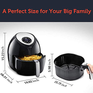 Ultrean 8.5 Quart Air Fryer, Electric Hot Air Fryers XL Oven Oilless Cooker with 7 Presets, LCD Digital Touch Screen and Nonstick Detachable Basket, UL Certified, Cook Book, 1-Year Warranty, 1700W (Black)
