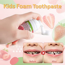 Load image into Gallery viewer, Foam Toothpaste Kids 2 Pack, Autobrush Toothpaste, Fluoride Free Toddler Toothpaste with Strawberry Flavor for U Shaped Toothbrush Electric Toothbrush for Children Kids Age for 3 and Up
