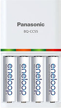 Load image into Gallery viewer, Panasonic BQ-CC55SBA "Advanced" eneloop Individual Battery 3 Hour Quick Charger with 4 LED Charge Indicator Lights, White

